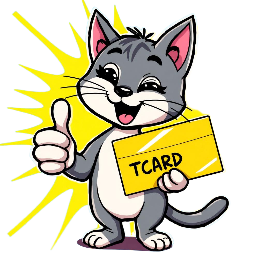 Cat mascot with credit card